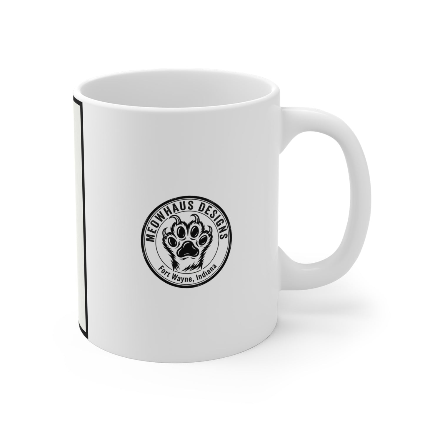 CreativeCat - 11oz Mug Left Handle - Artist Cat Mug — Black Cat with Crossed Paintbrush & Pen 11oz