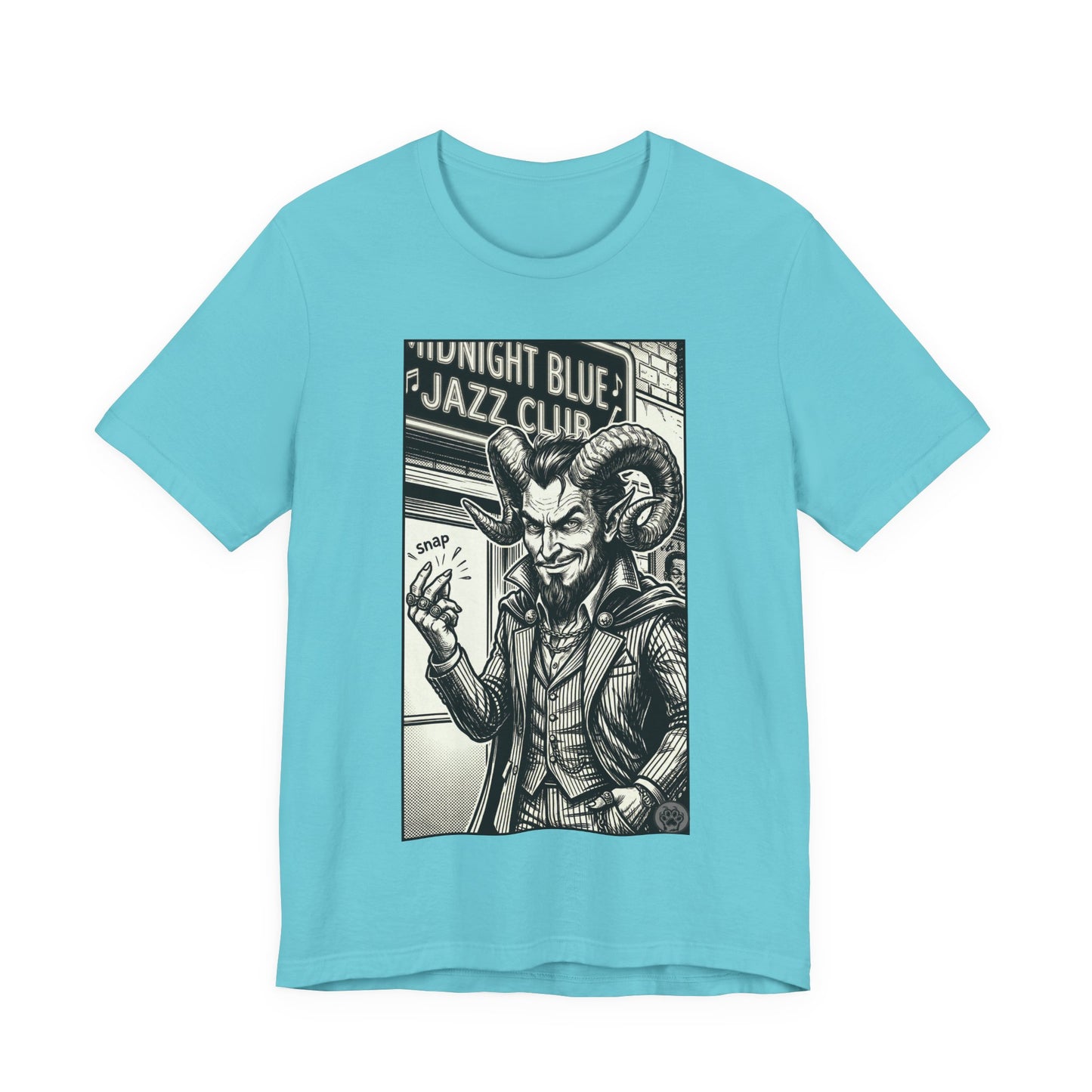 BLZB - Finger Snap Jazz Club Graphic Tee — 'Midnight Blue Jazz Club' Vintage Devil Illustration