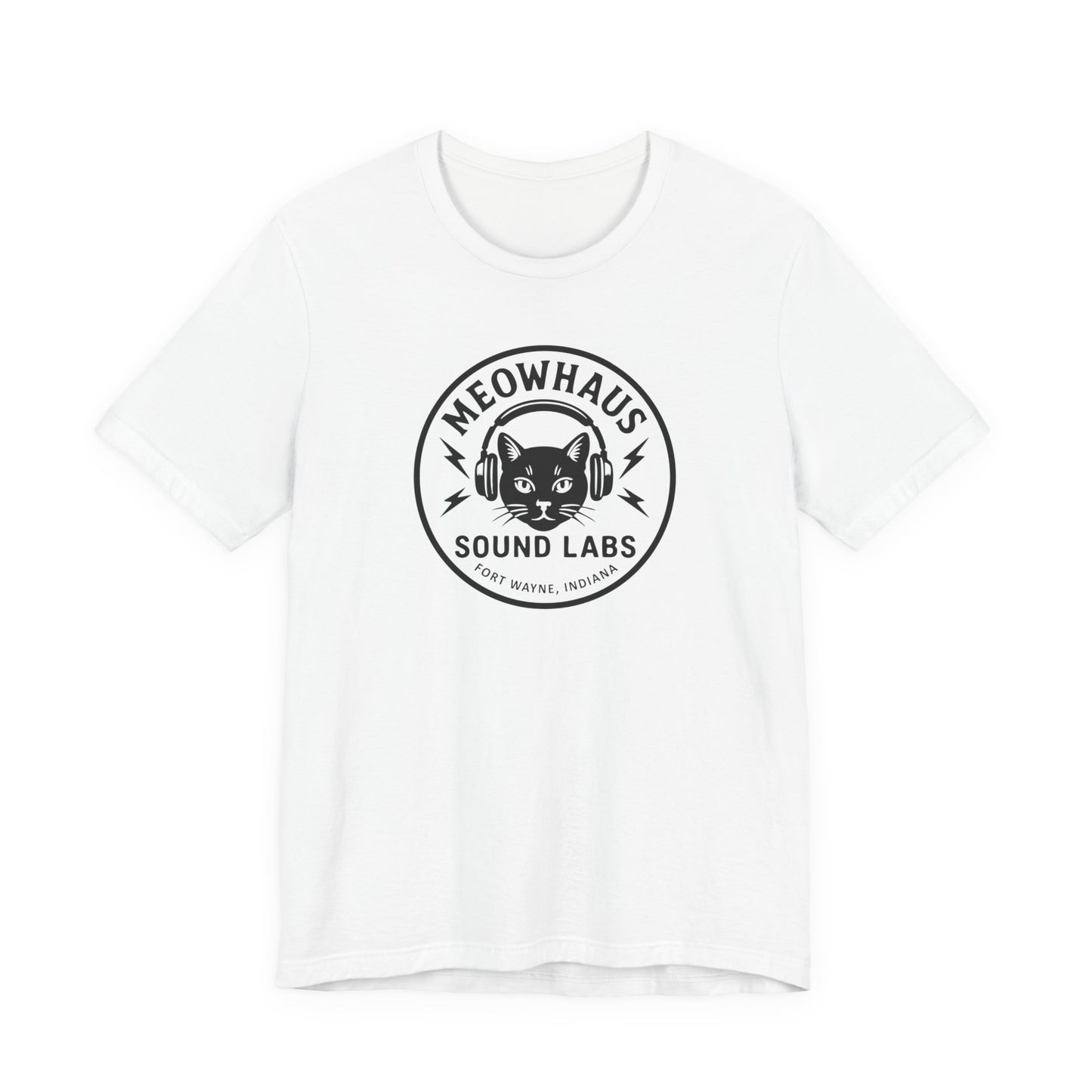 Meowhaus Sound Labs Cat Logo Tee - Clear Variation - Fort Wayne Indiana Audio Sound Music Studio School