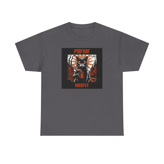 PBFMF - Cat - Graphic Tee — "Misfit" Black Cat Retro Horror Design