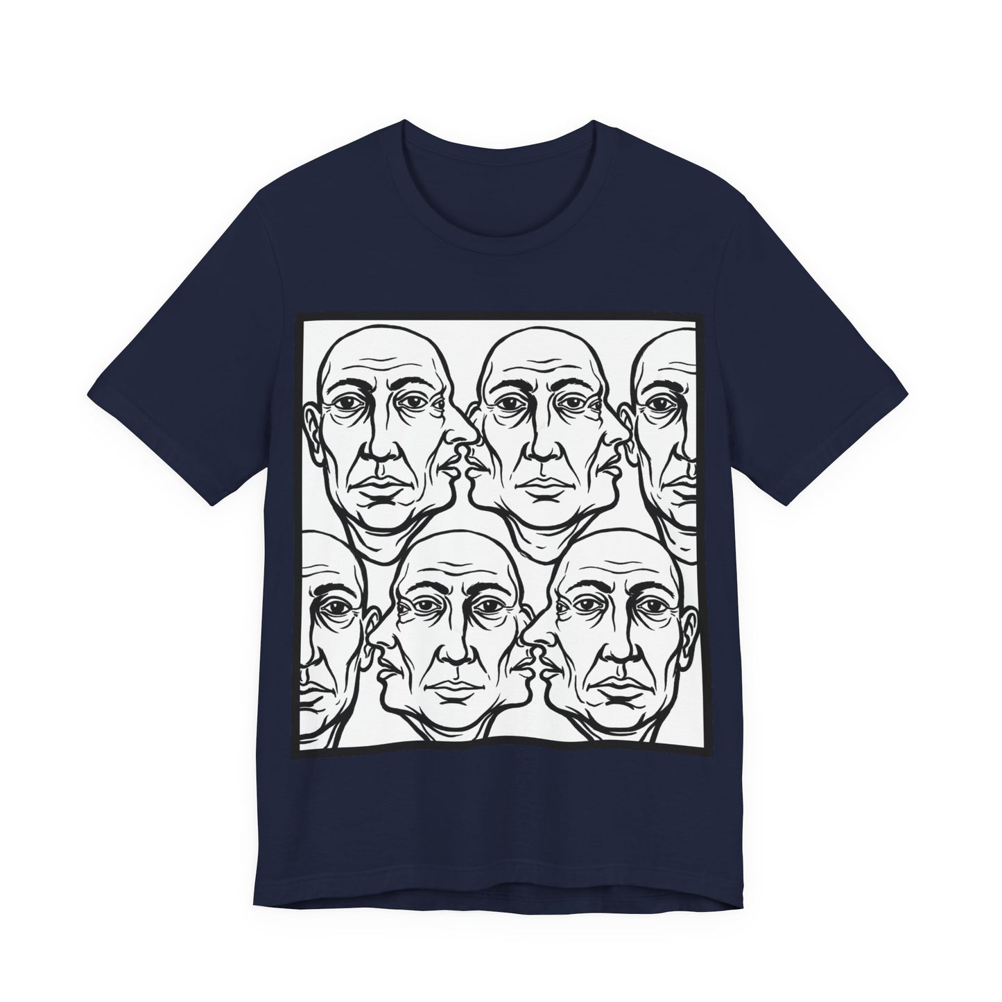 HotGossip - Version 2 - Monochrome Repeating Faces Tee – Abstract Expressionist Portrait T-Shirt