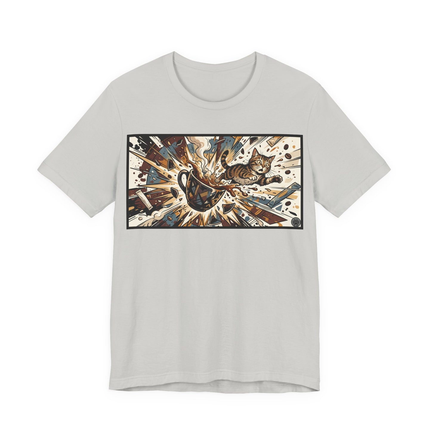 VOID - Coffee Cup Explosion Art Tee — Retro Abstract Coffee Splash T-Shirt