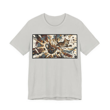 VOID - Coffee Cup Explosion Art Tee — Retro Abstract Coffee Splash T-Shirt