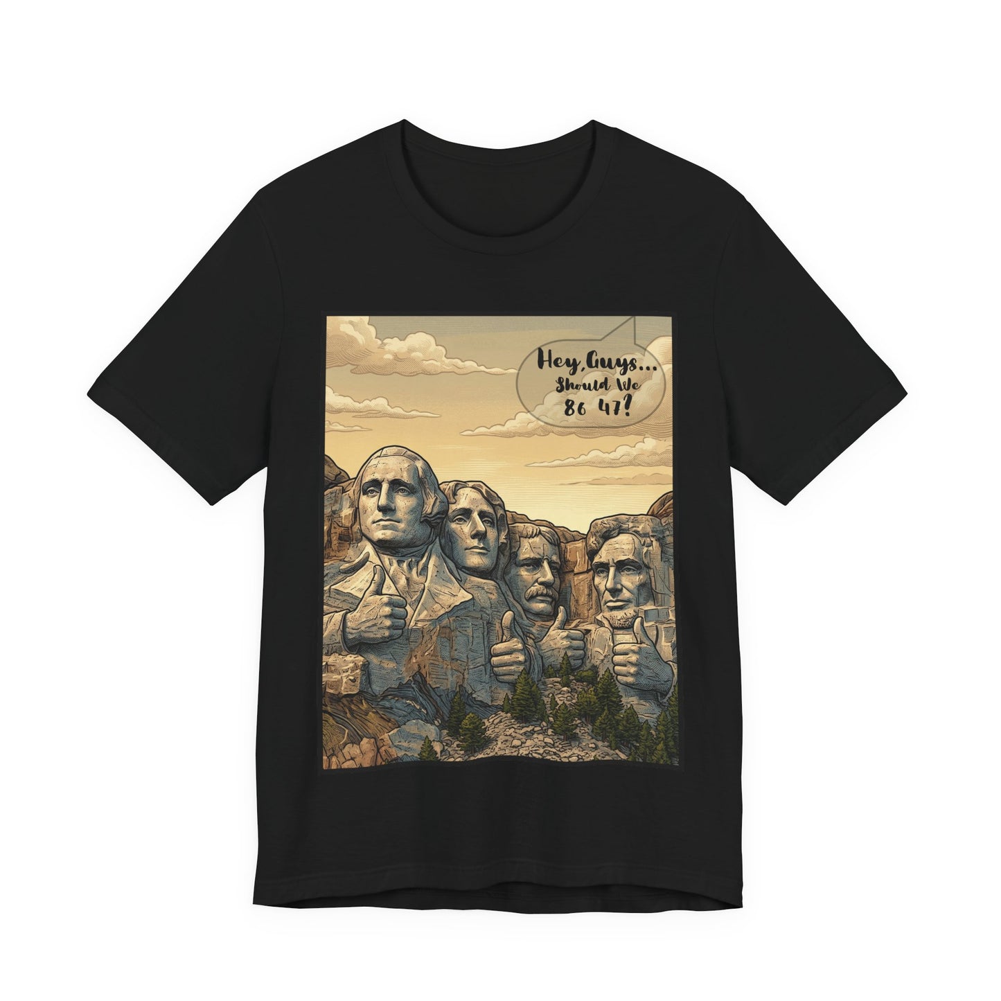 Mount Rushmore Thumbs Up Tee — Vintage Patriotic Graphic T-Shirt - Voice of God