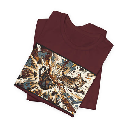 VOID - Coffee Cup Explosion Art Tee — Retro Abstract Coffee Splash T-Shirt
