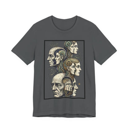Family of Thought - Crop - Evolution of Minds T-Shirt — Surreal Human Faces Art Tee