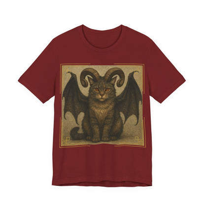 Folklore - Gothic Demon Cat T-Shirt — Horned Winged Feline Graphic Tee