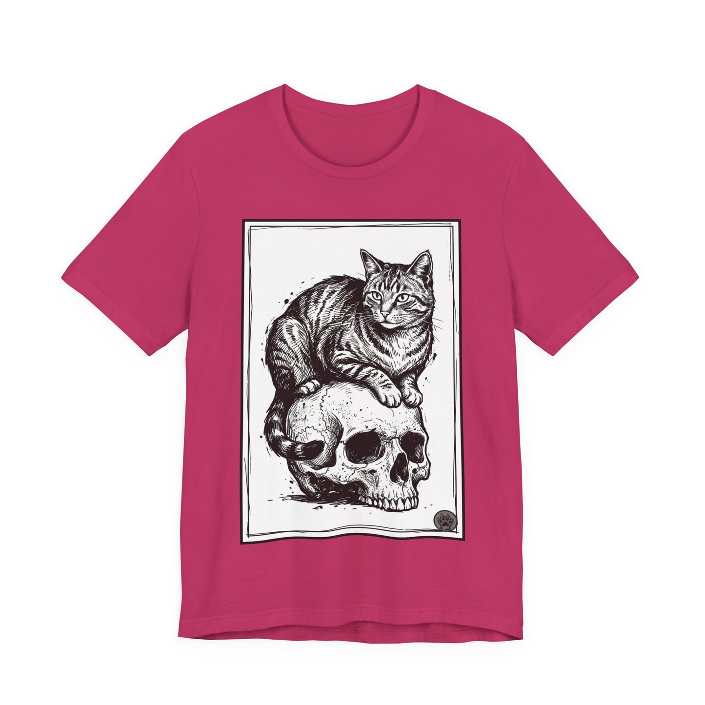 DarkArts Collection - Cat & Skull 2 T‑Shirt — Gothic Cat Skull Graphic Tee