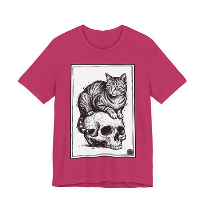 DarkArts Collection - Cat & Skull 2 T‑Shirt — Gothic Cat Skull Graphic Tee