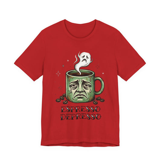 VOID - Espresso Depresso Coffee Tee – Funny Sad Coffee Mug T-Shirt