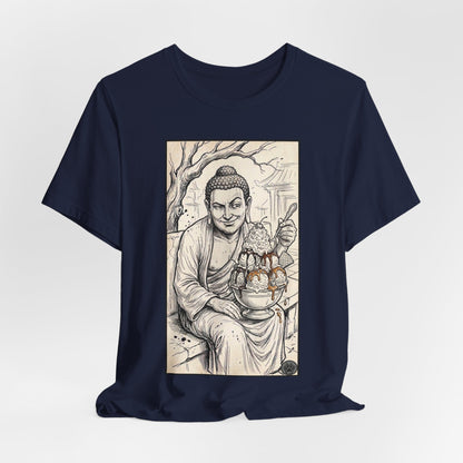 Bad Buddha Sundae Sketch Tee — Religious Humor Buddha Graphic T-Shirt