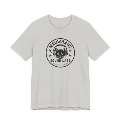 Meowhaus Sound Labs Cat Logo Tee - Clear Variation - Fort Wayne Indiana Audio Sound Music Studio School