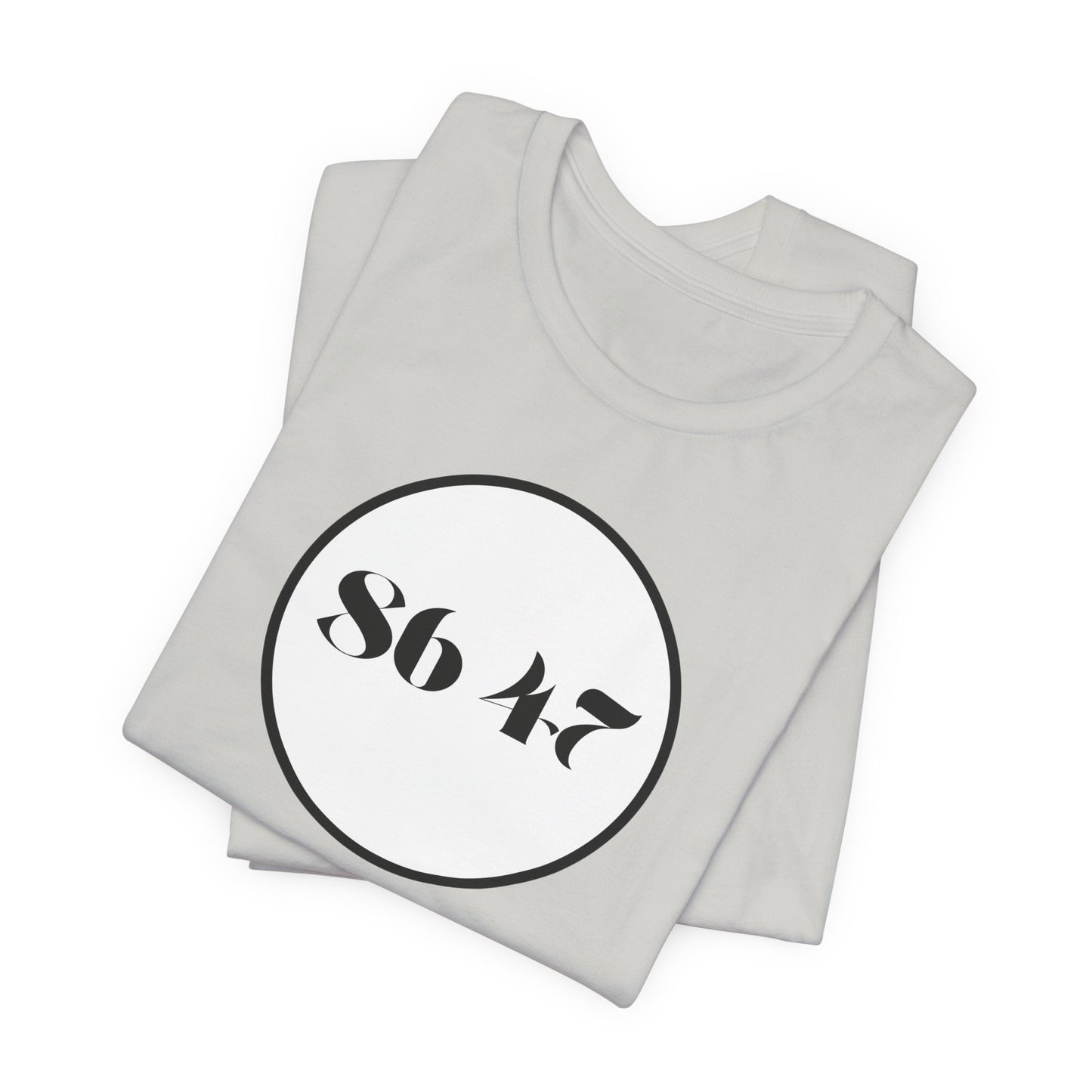 86 47 - Clean, Clear & Concise - Vintage Circle Number Tee — "86 47" Graphic T-Shirt
