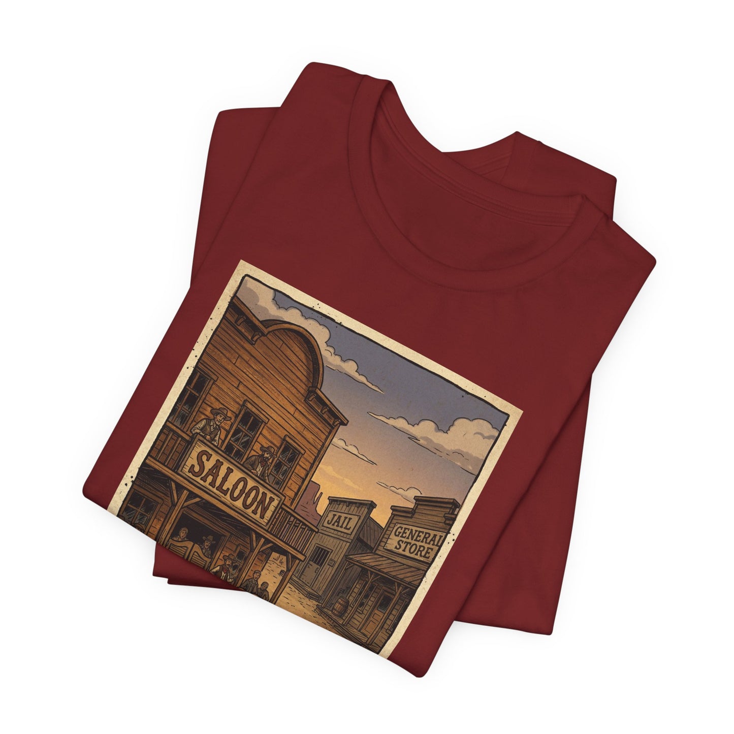SheriffPaco - Vertical - Chihuahua Sheriff Western Saloon Showdown T-Shirt — Vintage Cowboy Sheriff Puppy Dog Graphic Tee