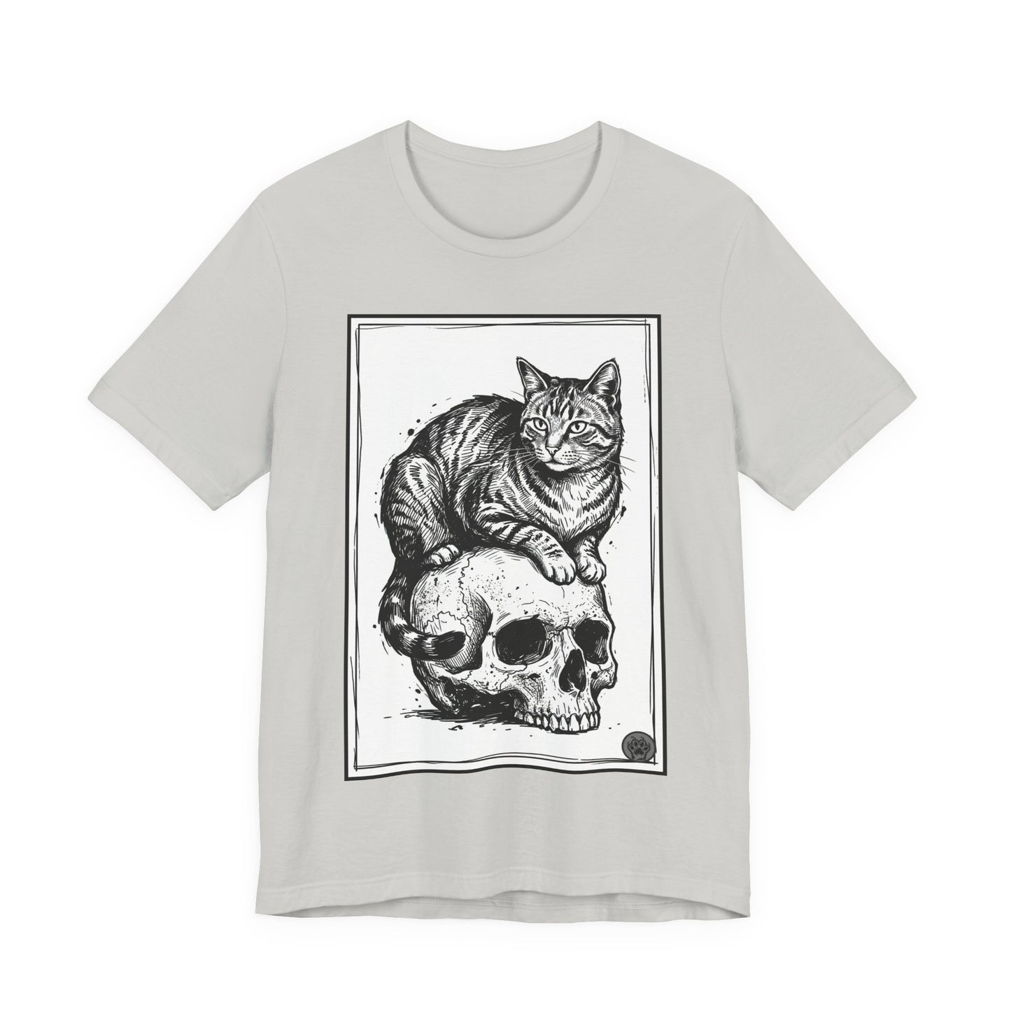 DarkArts Collection - Cat & Skull 2 T‑Shirt — Gothic Cat Skull Graphic Tee