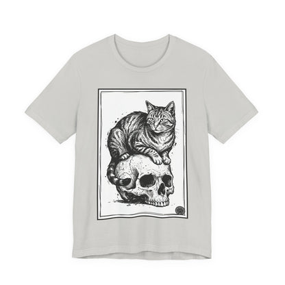 DarkArts Collection - Cat & Skull 2 T‑Shirt — Gothic Cat Skull Graphic Tee