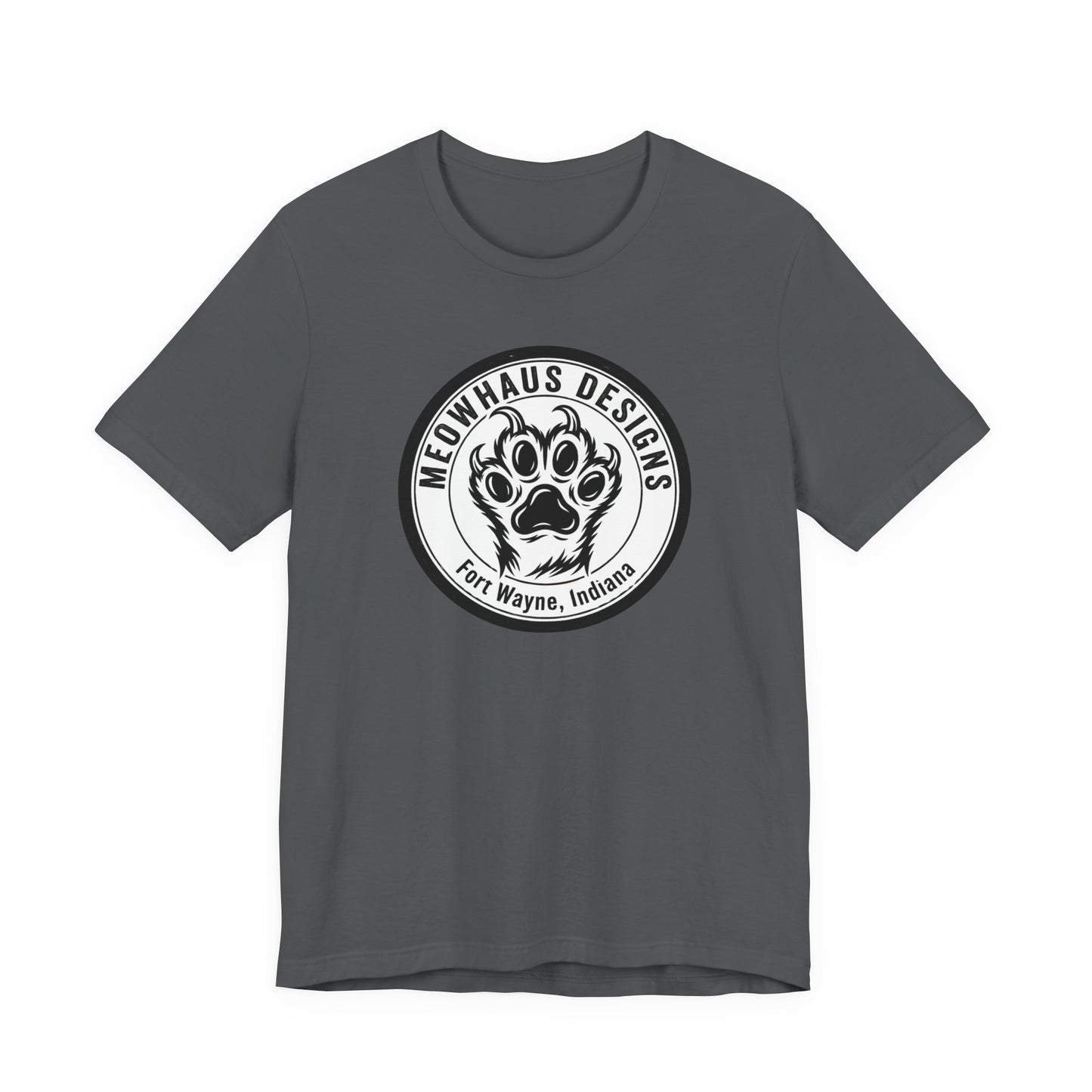 Meowhaus Designs Paw Logo T‑Shirt — Fort Wayne Cat Lover Graphic Tee