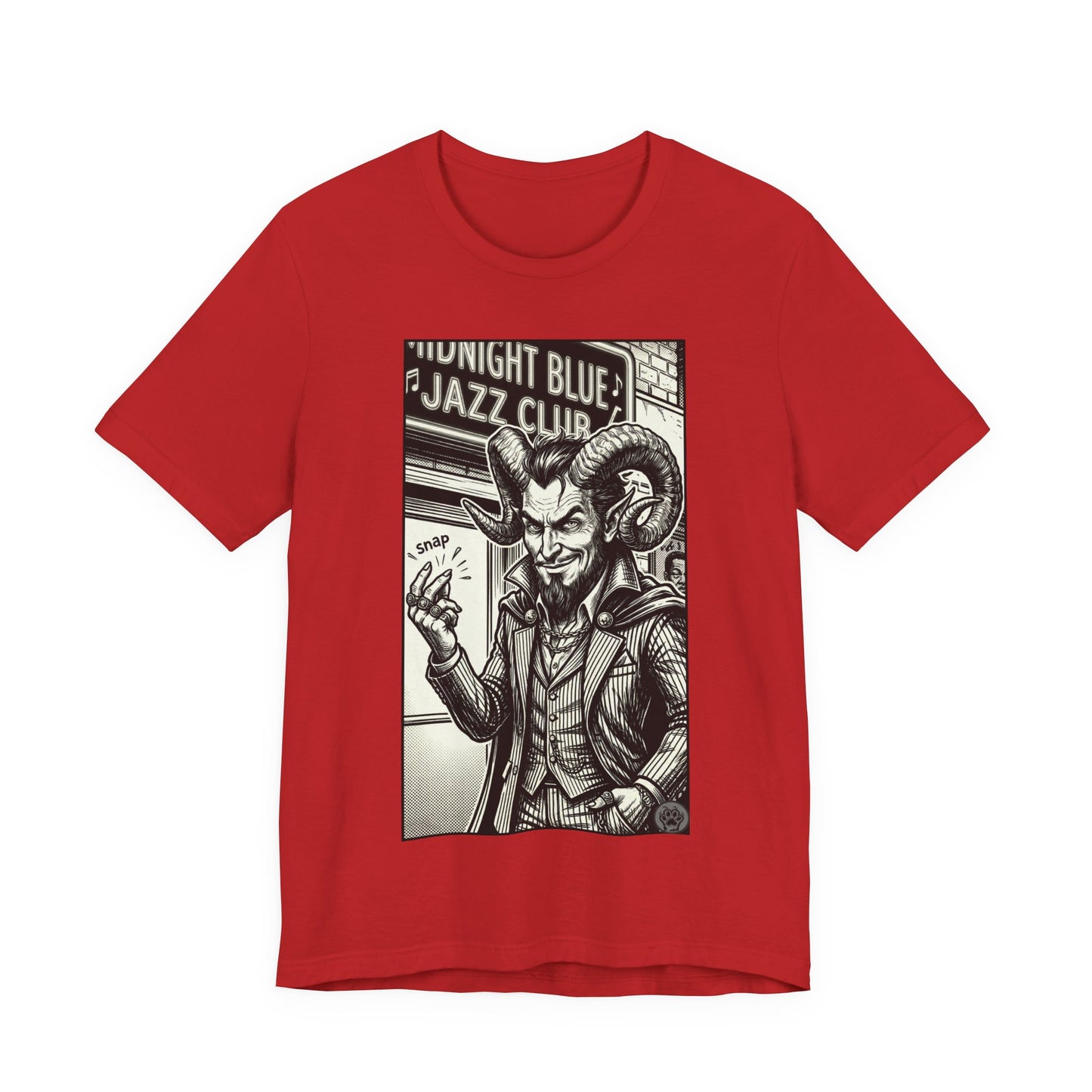 BLZB - Finger Snap Jazz Club Graphic Tee — 'Midnight Blue Jazz Club' Vintage Devil Illustration