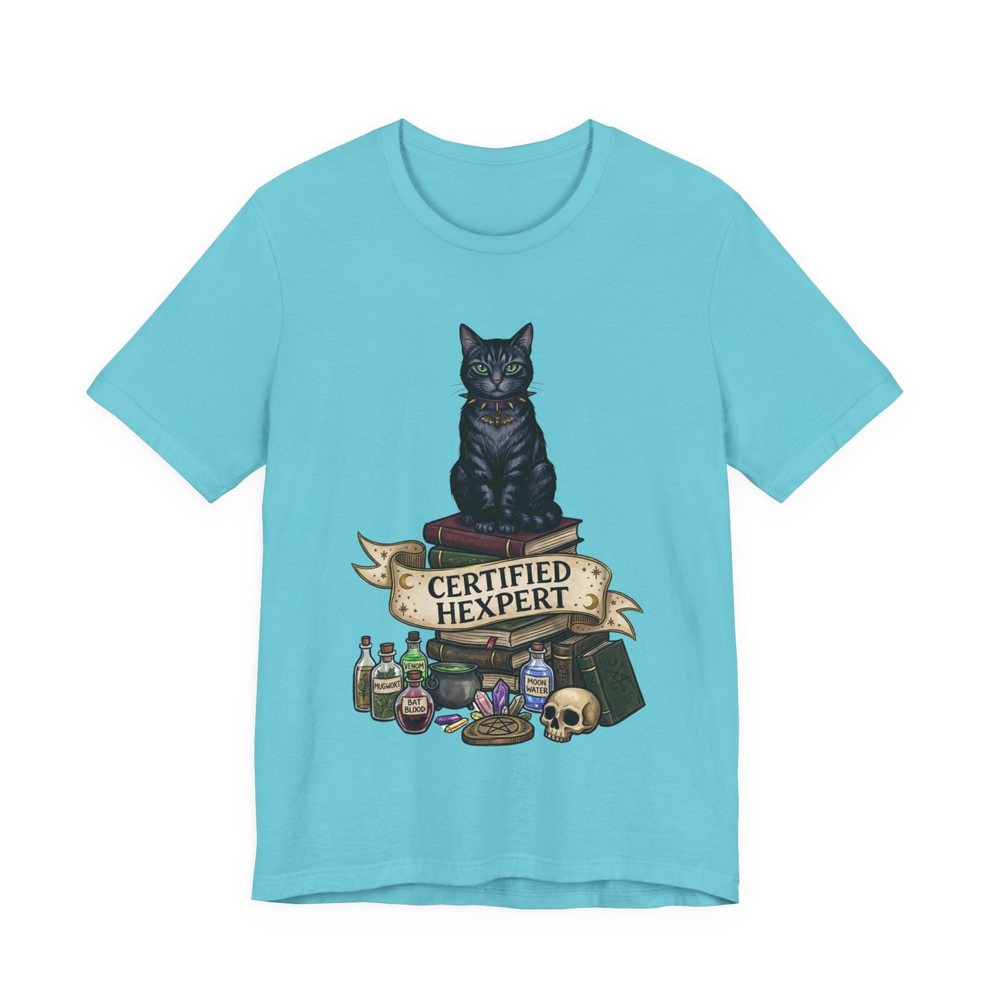 DarkArts - Hexpert (Color) T-Shirt — Black Cat Witchcraft Graphic Tee