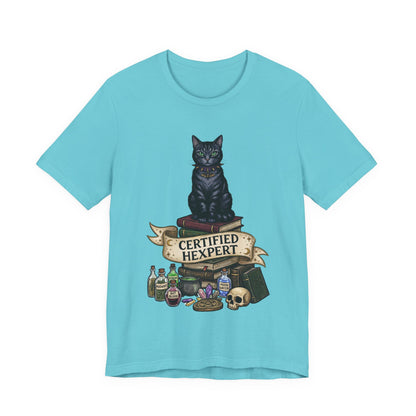DarkArts - Hexpert (Color) T-Shirt — Black Cat Witchcraft Graphic Tee
