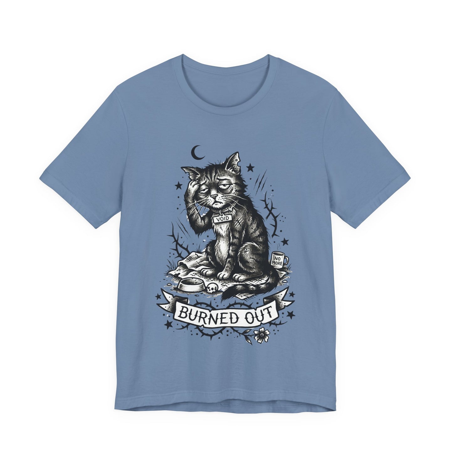 VOID - Burned Out Cat T-Shirt — Vintage Sad Cat Illustration Tee