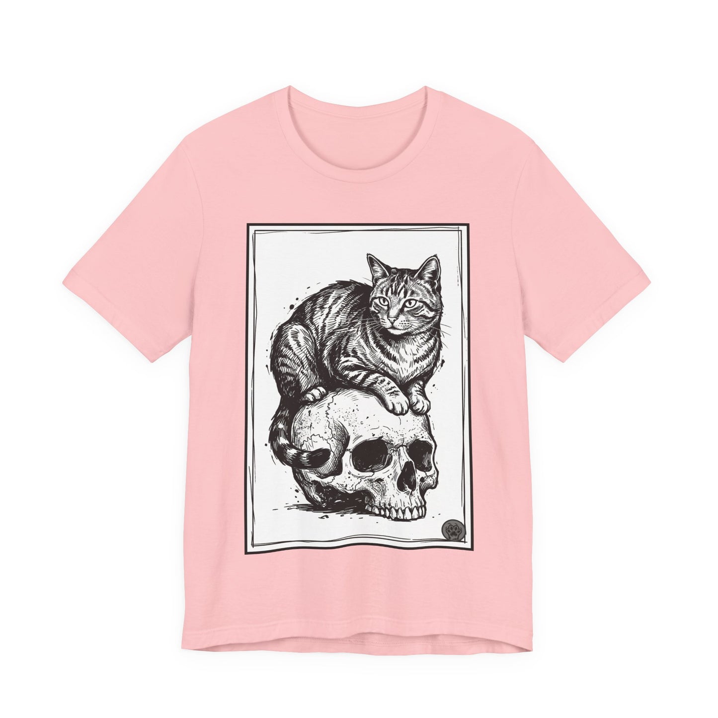 DarkArts Collection - Cat & Skull 2 T‑Shirt — Gothic Cat Skull Graphic Tee