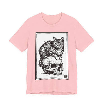 DarkArts Collection - Cat & Skull 2 T‑Shirt — Gothic Cat Skull Graphic Tee