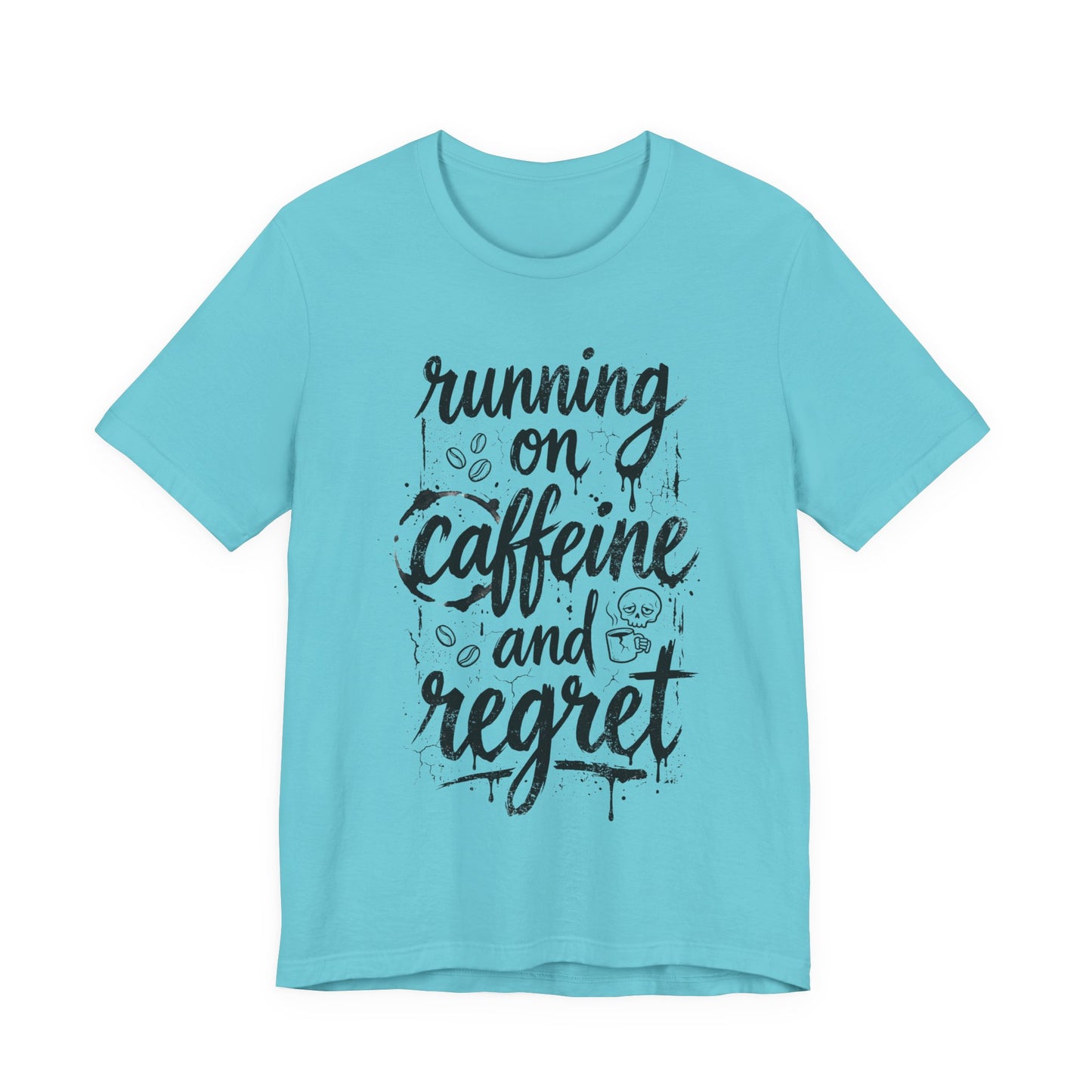 VOID - Running On Caffeine And Regret Original Coffee Cat T-Shirt