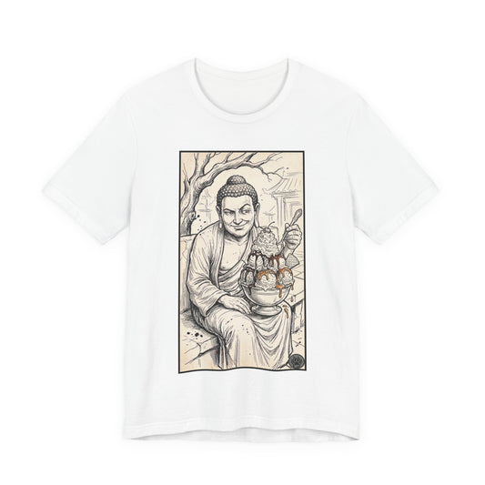 Bad Buddha Sundae Sketch Tee — Religious Humor Buddha Graphic T-Shirt