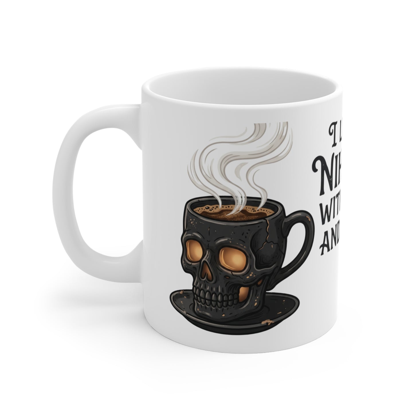 VOID - Nihilism Coffee Mug 11oz – "I Like My Nihilism With Sugar and Cream" Skull Cup