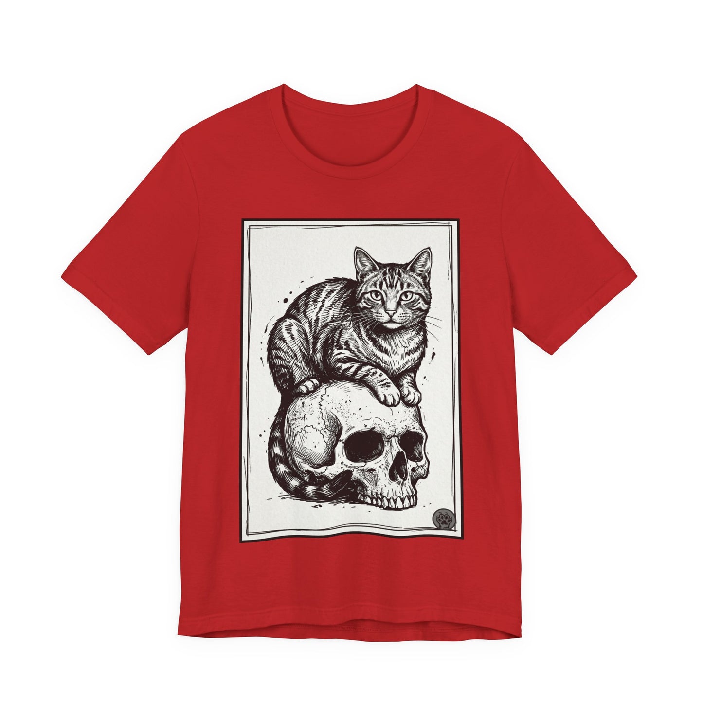 DarkArts Collection - Cat & Skull 3 Graphic Tee — Gothic Cat Skull T‑Shirt