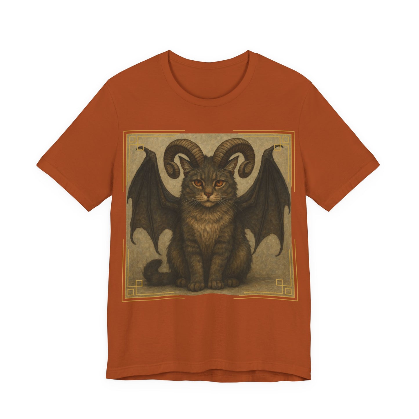 Folklore - Gothic Demon Cat T-Shirt — Horned Winged Feline Graphic Tee