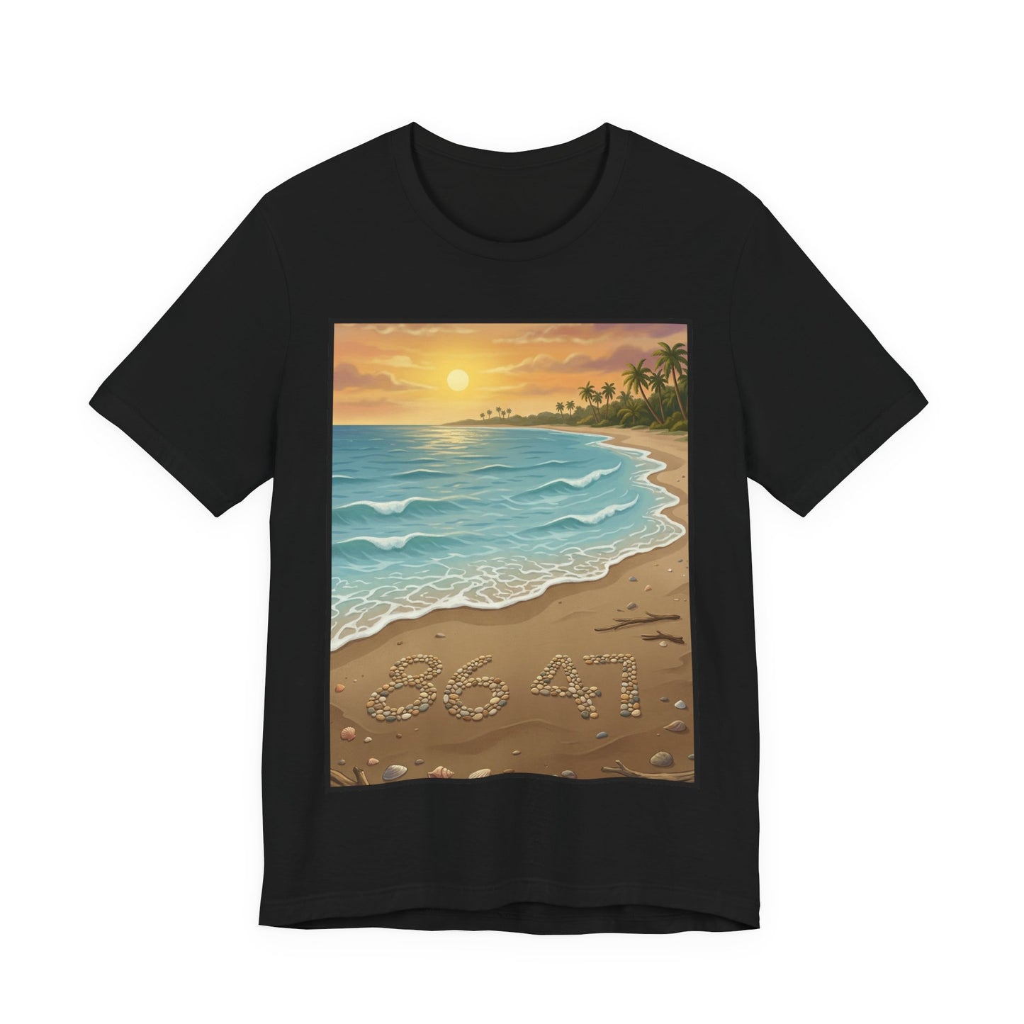 Another Nice Day At The Beach - Vertical - Beach Sunset Tee — Coastal Tropical Shoreline Graphic T‑Shirt