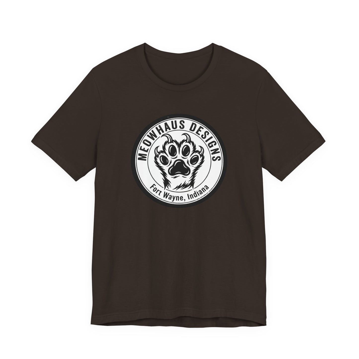 Meowhaus Designs Paw Logo T‑Shirt — Fort Wayne Cat Lover Graphic Tee