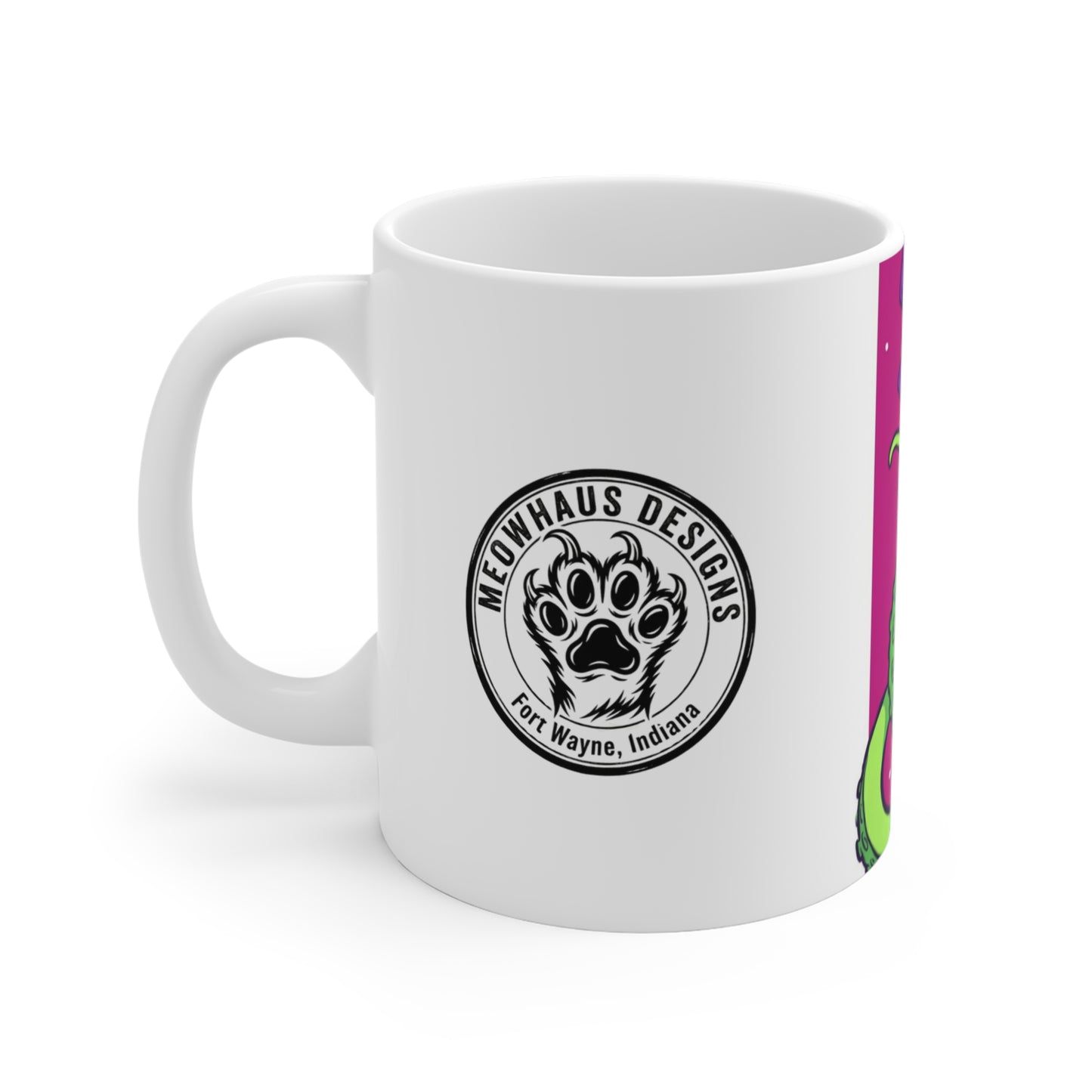 AlienCat Astronaut - Full Color - 11oz Mug Right Handle - Space Cat Astronaut Mug — Colorful Cosmic Kitty Coffee Tea Cup