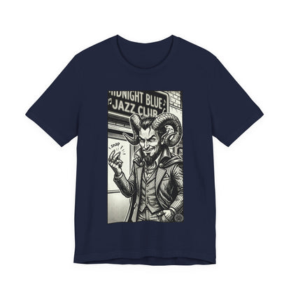 BLZB - Finger Snap Jazz Club Graphic Tee — 'Midnight Blue Jazz Club' Vintage Devil Illustration