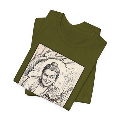 Bad Buddha Sundae Sketch Tee — Religious Humor Buddha Graphic T-Shirt