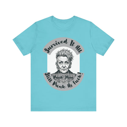 PunkMom - Survived It All Tee — Punk Rock Elder Portrait Graphic T-Shirt