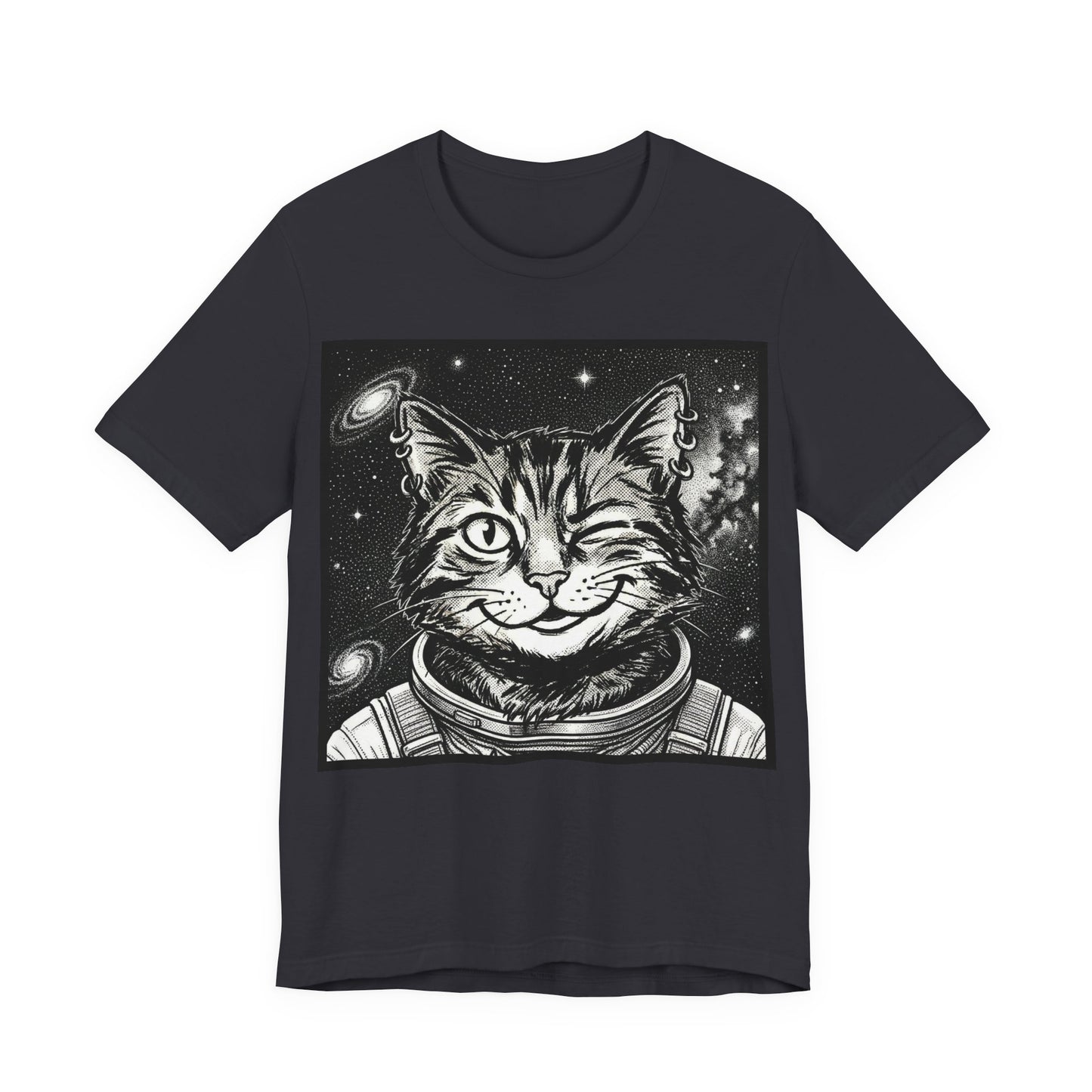 WinkyCat - The Astronaut (NO Gesture) Cat T-Shirt — Winking Space Kitty Graphic Tee