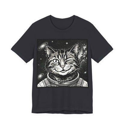 WinkyCat - The Astronaut (NO Gesture) Cat T-Shirt — Winking Space Kitty Graphic Tee