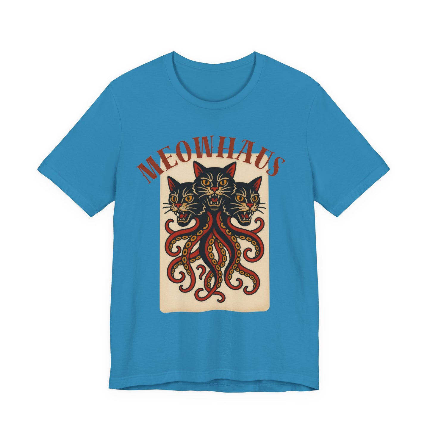 The Magic Three - Vintage Tattoo Meowhaus Cat-Octopus Graphic Tee