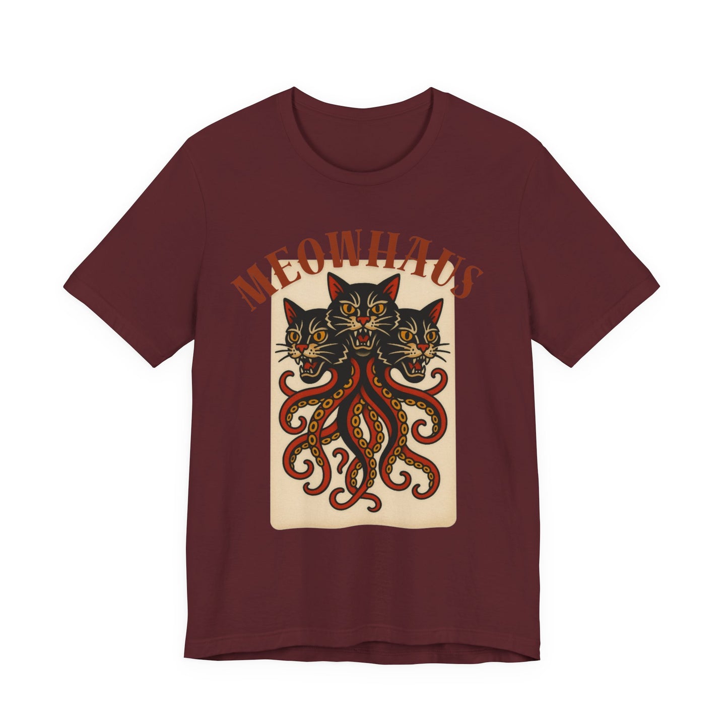 The Magic Three - Vintage Tattoo Meowhaus Cat-Octopus Graphic Tee