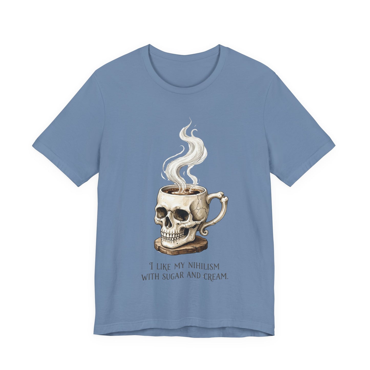 VOID - Tattoo Skull Coffee Tee — "I Like My Nihilism With Sugar and Cream" Graphic T-Shirt