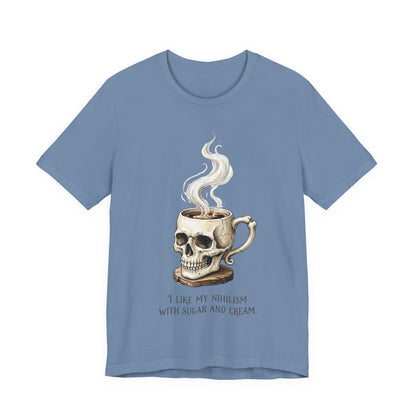 VOID - Tattoo Skull Coffee Tee — "I Like My Nihilism With Sugar and Cream" Graphic T-Shirt