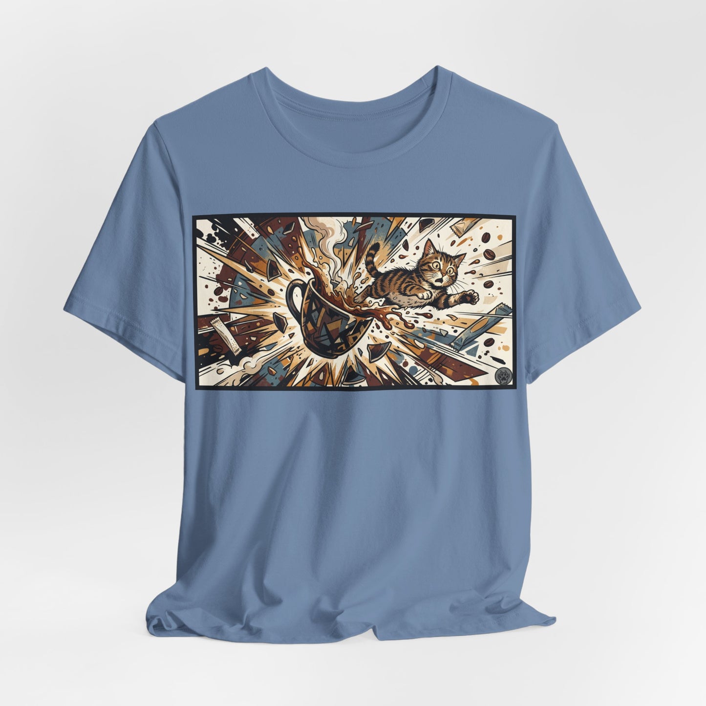 VOID - Coffee Cup Explosion Art Tee — Retro Abstract Coffee Splash T-Shirt