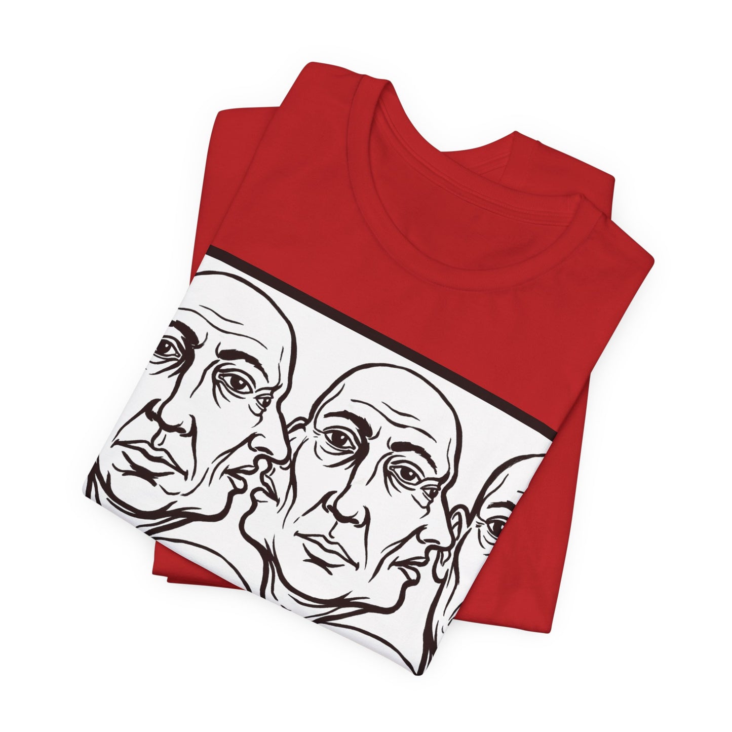 HotGossip - Version 2 - Monochrome Repeating Faces Tee – Abstract Expressionist Portrait T-Shirt