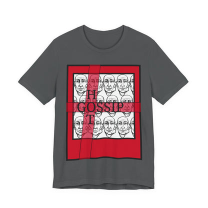 HotGossip - RedRibbon - Faces Graphic Tee — Red Block Art T-Shirt