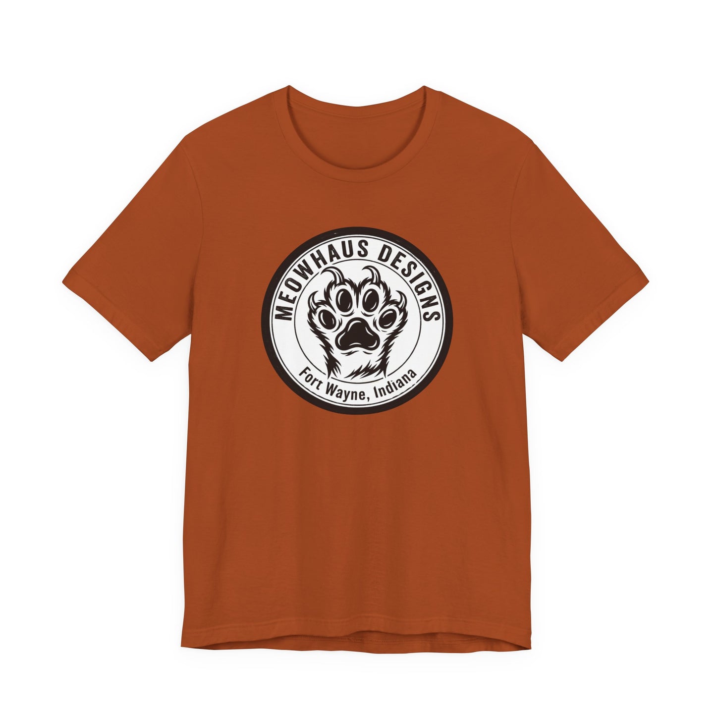 Meowhaus Designs Paw Logo T‑Shirt — Fort Wayne Cat Lover Graphic Tee