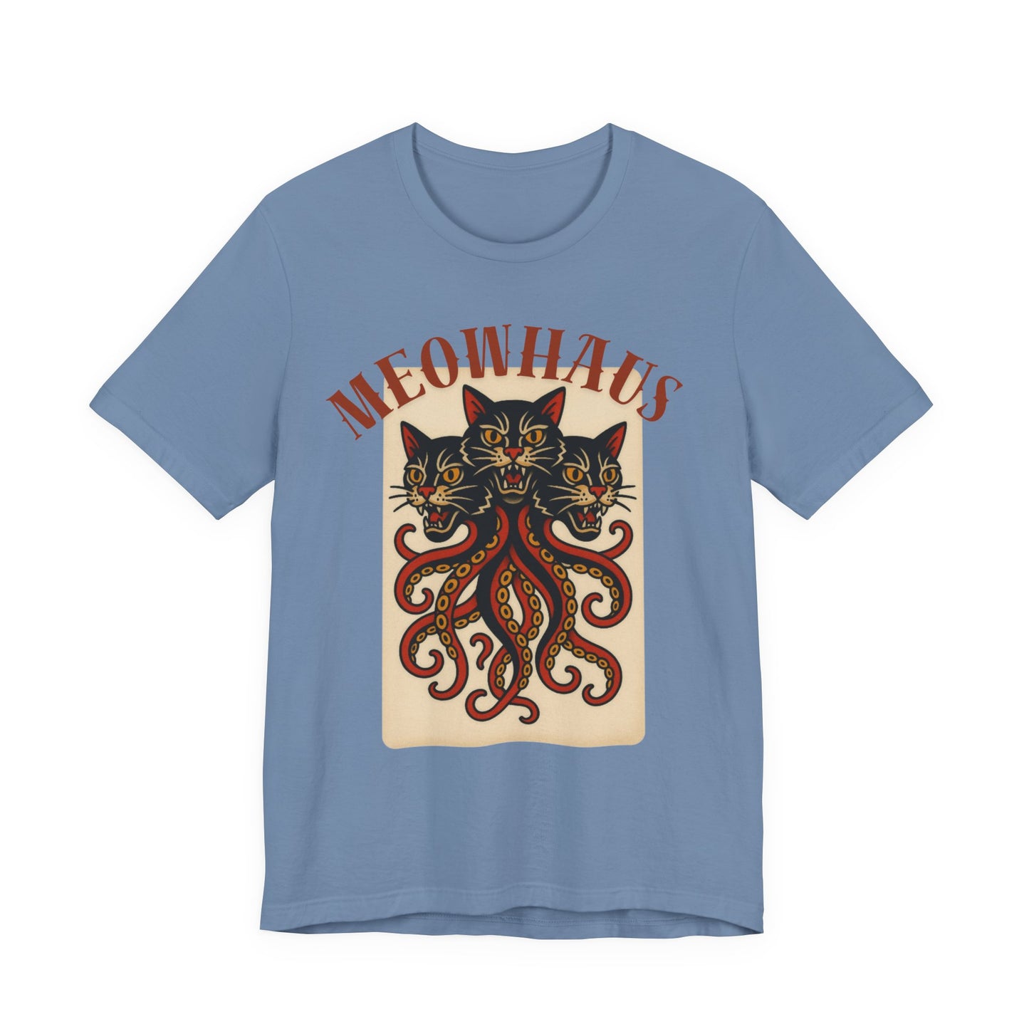 The Magic Three - Vintage Tattoo Meowhaus Cat-Octopus Graphic Tee