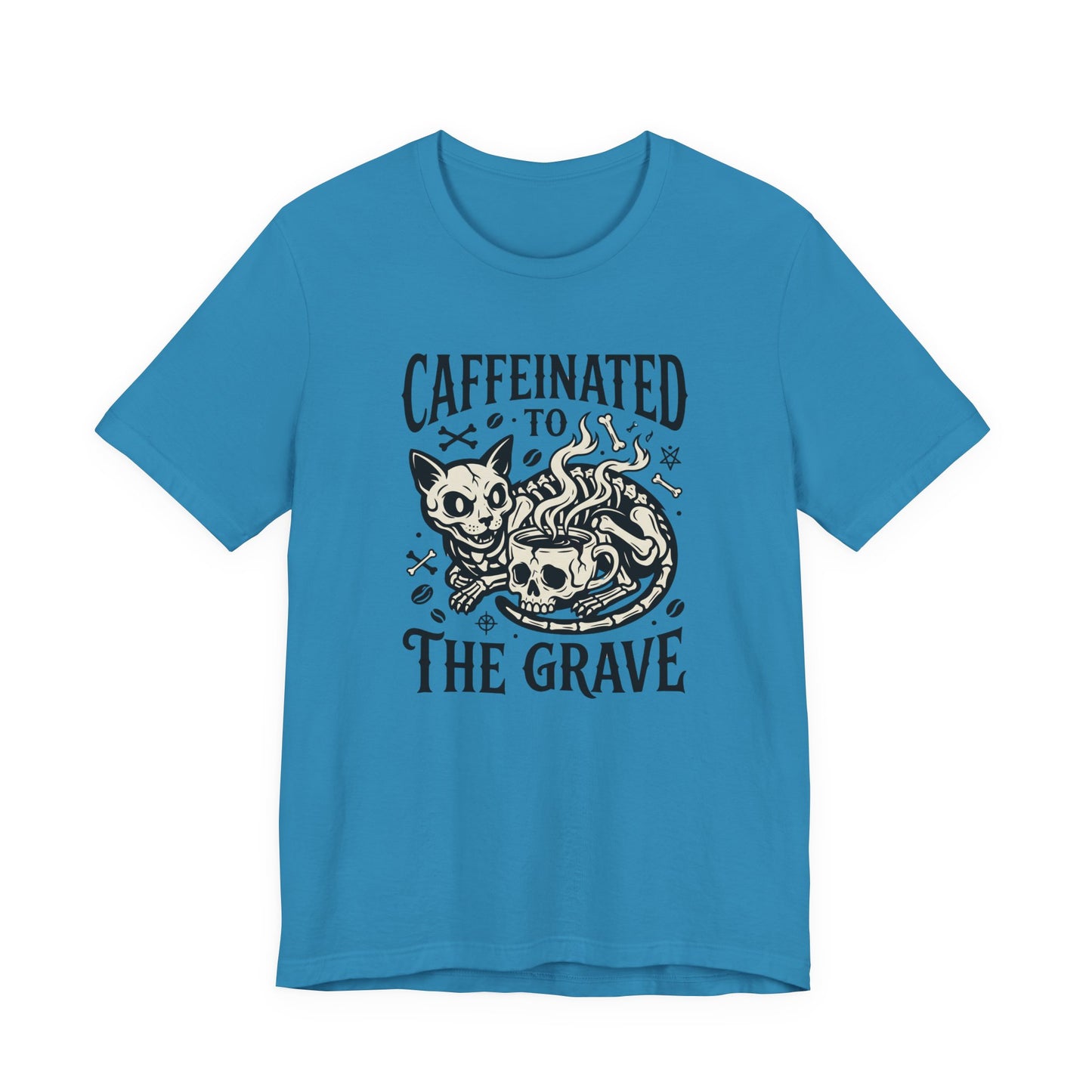 VOID - Caffeinated to the Grave Tee - Coffee Cat Humor Shirt
